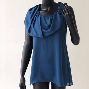GIVENCHY TEAL SLEEVLESS BLOUSE, Size 40